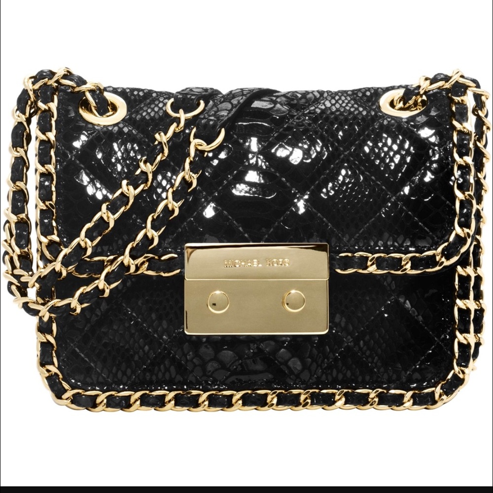 Nwt Michael Kors Carine Python Shoulder Bag - image 5